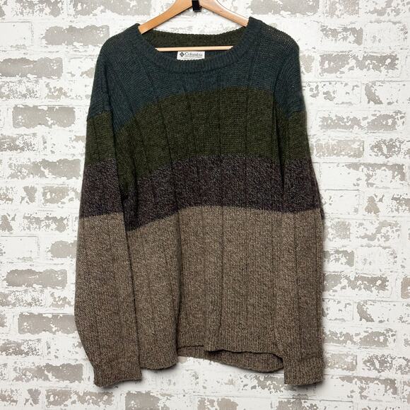 Vintage Columbia Wool Sweater Size Large Earth Tones Y2K Era - Picture 1 of 5